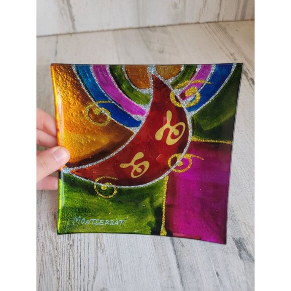 Montserrat trinket iridescent rainbow dish home decor - Picture 3 of 6